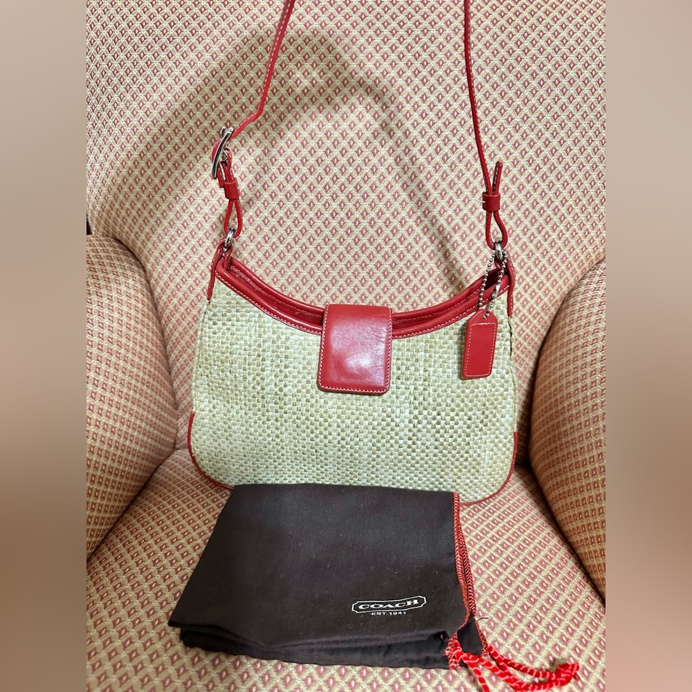 Vintage /Y2K Coach Straw hobo bag
